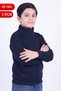 Boys' 3-Ply Mock Neck Zipper Sweatshirt with Two Zippered Pockets