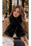 Black Premium Soft-Textured Plush Scarf and Hat 2-Piece Set - 3