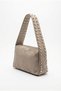 Black Suede Shoulder Bag with Silver Studded Detail and Rocker Sleeve Detail - 2