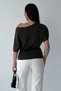 Women's Brown Wool Blend Boat Neck Sweater with a Belt - 8