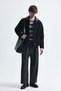 Boxy Fit Contrast Collar Coat
