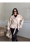 Wide Fit Gathered Back Belted Sukuba Suede Jacket - 8