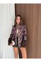 Women's Bambi-Print Cashmere-Sleeve Jacket with Fur Trim and Mock Neck - 4