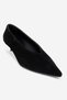 VELOUR Black Suede Genuine Leather Women's Low-Heeled Shoes - 6