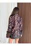 Women's Bambi-Print Cashmere-Sleeve Jacket with Fur Trim and Mock Neck - 6