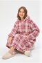 MBEY Pink Checked Wellsoft Wearable Blanket with Hood - Unisex Cozy TV Blanket, 1 PIECE - ONE SIZE - 3