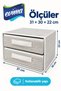 Foldable Fabric Organizer with 2 Drawers – Gray Stripes, 31 × 30 × 22 cm - 4