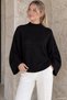 WOMEN'S BATWING SLEEVE MOCK NECK KNIT BLOUSE - 4