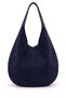JOVANNA Navy Suede Genuine Leather Women's Shoulder Bag