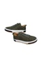 MEN'S LACE-UP LEATHER NUBUCK KHAKI CASUAL SHOE WITH LEATHER LINING AND STITCHED RUBBER SOLE