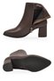 Coffee-Colored Leather Zip-Up Boots with Fleece-Lined Front and Non-Slip Construction for Women 343126 Z - 5