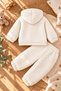 Girls' Baby and Toddler Hooded Plush Top and Bottom Set - 3
