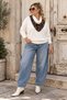 Women's Plus-Size Blouse with Leopard-Print Scarf and Truvakar Sleeves