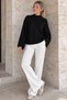 WOMEN'S BATWING SLEEVE MOCK NECK KNIT BLOUSE - 3
