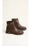 Liva Women's Black Zip-Up Boots with Belt Detail - Brown Leather - 6