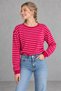 Women's Striped Oversized Knit T-Shirt - 2
