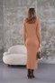 Corded Fabric Fisherman-Style Knit Dress - 4