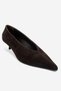 VELOUR Brown Suede Genuine Leather Women's Low-Heel Heeled Shoes - 6