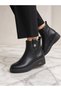 Kemal Aygün-Mammamia Mammora Women's Black Genuine Leather Zip-Up Boots - 5