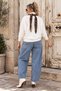 Women's Plus-Size Blouse with Leopard-Print Scarf and Truvakar Sleeves - 6