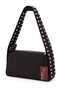 Brown Suede Shoulder Bag with Silver Studded Detail and Rocker Sleeve Detail - 3