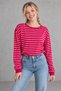 Women's Striped Oversized Knit T-Shirt