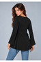 Women's Side-Tied, Fitted, Ruffled, Long-Sleeved Tunic Blouse 0272 - 4