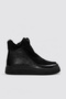 Genuine Leather-Fur-Trimmed 393KZA02 Black Floter Black Suede Women's Classic Boots