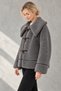 Women's Anthracite Fisherman's Buttoned Teddy Coat
