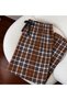 Women's Brown Plaid Cotton Pajama Bottoms - 2
