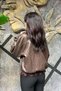 Soft Faux Leather Bomber Jacket with Lace Hem SUN647 - 5