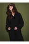 V-Neck Acrylic Knit Set, Black - 2