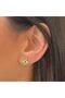 , Diamond Earring, DE1Y129, Short Eye Creole Design, Single Piece Fine Jewelry - 2