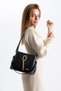 VX-1438 Gold Detailed 3-Compartment Shoulder Bag and Crossbody Bag BLACK - 6