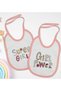 BK Kids Girl's Designer 2-Pack Pink Baby Bib - 1