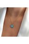 18Kt Yellow Gold Eye Pendant Necklace with White Diamonds DN1Y224 - 2