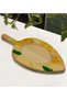 Natural Wood Leaf-Shaped Serving and Presentation Plate with Lemon Design, Model 1 - 4