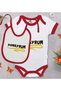 BK Kids Donayrum-Designed Red Baby Bodysuit and Bib Gift Set-1, 9–12 Months