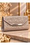 Women's Glittery Evening Bag and Card Holder Set (2-Piece) – Elegant Patterned Clutch Bag, Wedding and Engagement Party Bag - 4