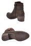 Coffee Emerald Buckle Detail Women's Heeled Zip-Up Boots 517078 - 5