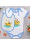 BK Kids Cute Captain-Themed Blue Baby Bodysuit and Bib Gift Set-1