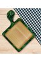 Square-Shaped Natural Wood Serving and Presentation Plate with Leaf Design, Model 9 - 5