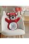 Red Teddy Bear Pillow with Cute Cat Design - 1 - 3