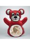 Red Teddy Bear Print Pillow with Lion Design - 4
