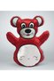 Red Teddy Bear Pillow with a Cute Face Design - 1