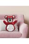 Red Teddy Bear Pillow with a Cute Face Design - 1 - 2