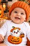 Baby Halloween-Themed Bodysuit, 100% Cotton, Pumpkin Print, Photo Shoot Costume Bodysuit - 2