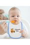 BK Kids "Auntie's Honey" Design Blue Baby Bib en121168 - 2