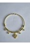 Gold-Toned Rice-Style YSX Clover-Shaped Charm Bracelet with Stones