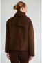 Short coat with buttoned lapels and a textured felt-like appearance - 3